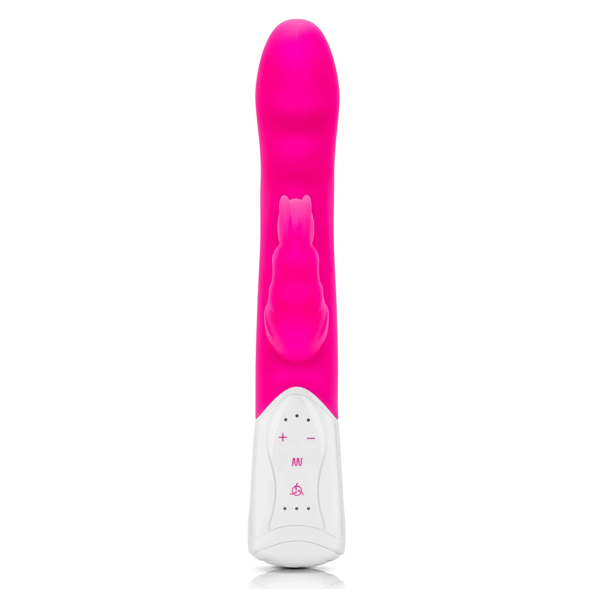 Rabbit Essentials Clitoral Suction Rabbit Vibrator Hot Pink with Body-Safe Silicone and Satin Storage Bag > Vibrators > Ladies > Rabbit Multi