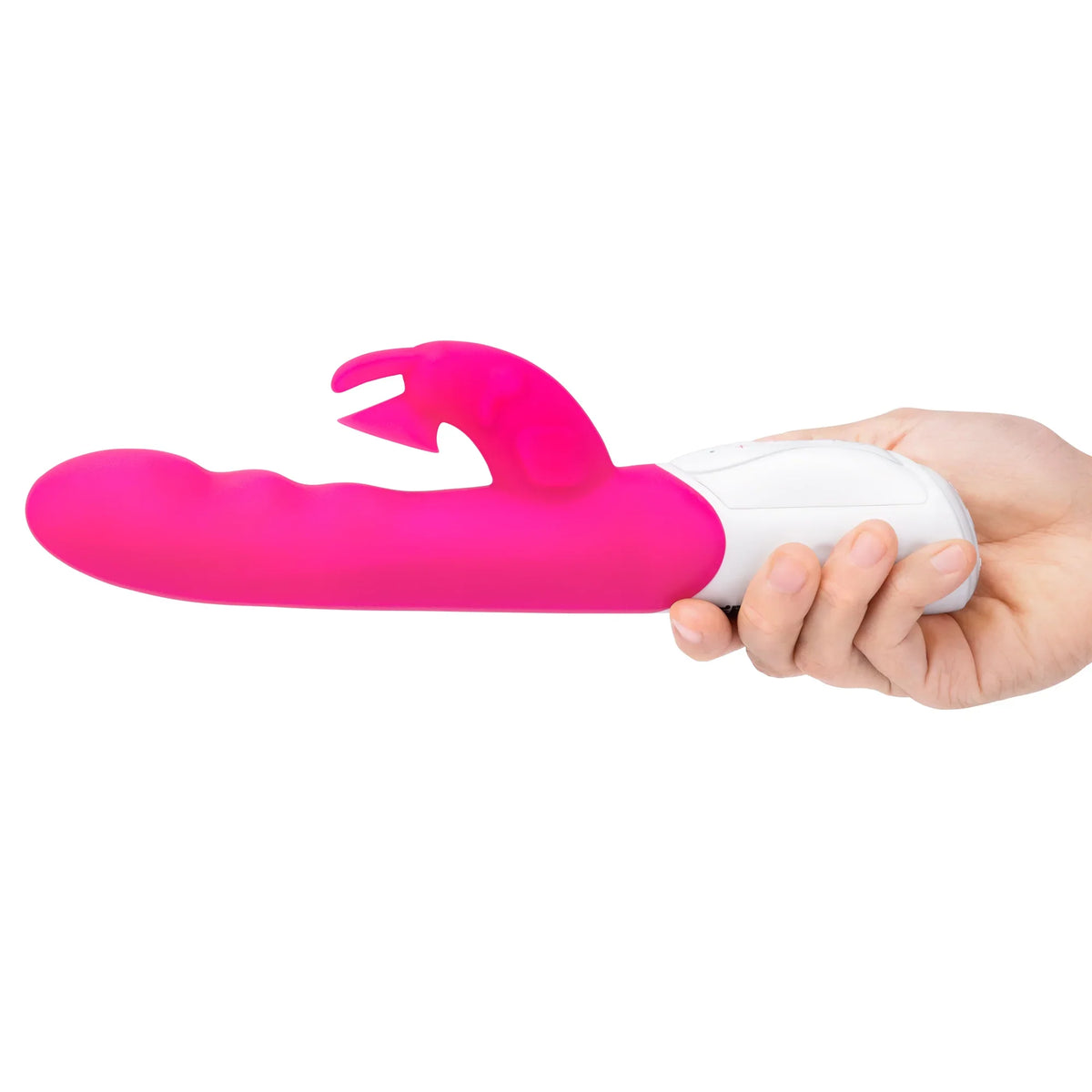 Rabbit Essentials Clitoral Suction Rabbit Vibrator Hot Pink with Body-Safe Silicone and Satin Storage Bag > Vibrators > Ladies > Rabbit Multi