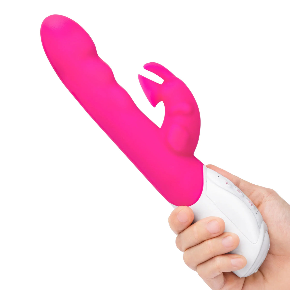 Rabbit Essentials Clitoral Suction Rabbit Vibrator Hot Pink with Body-Safe Silicone and Satin Storage Bag > Vibrators > Ladies > Rabbit Multi