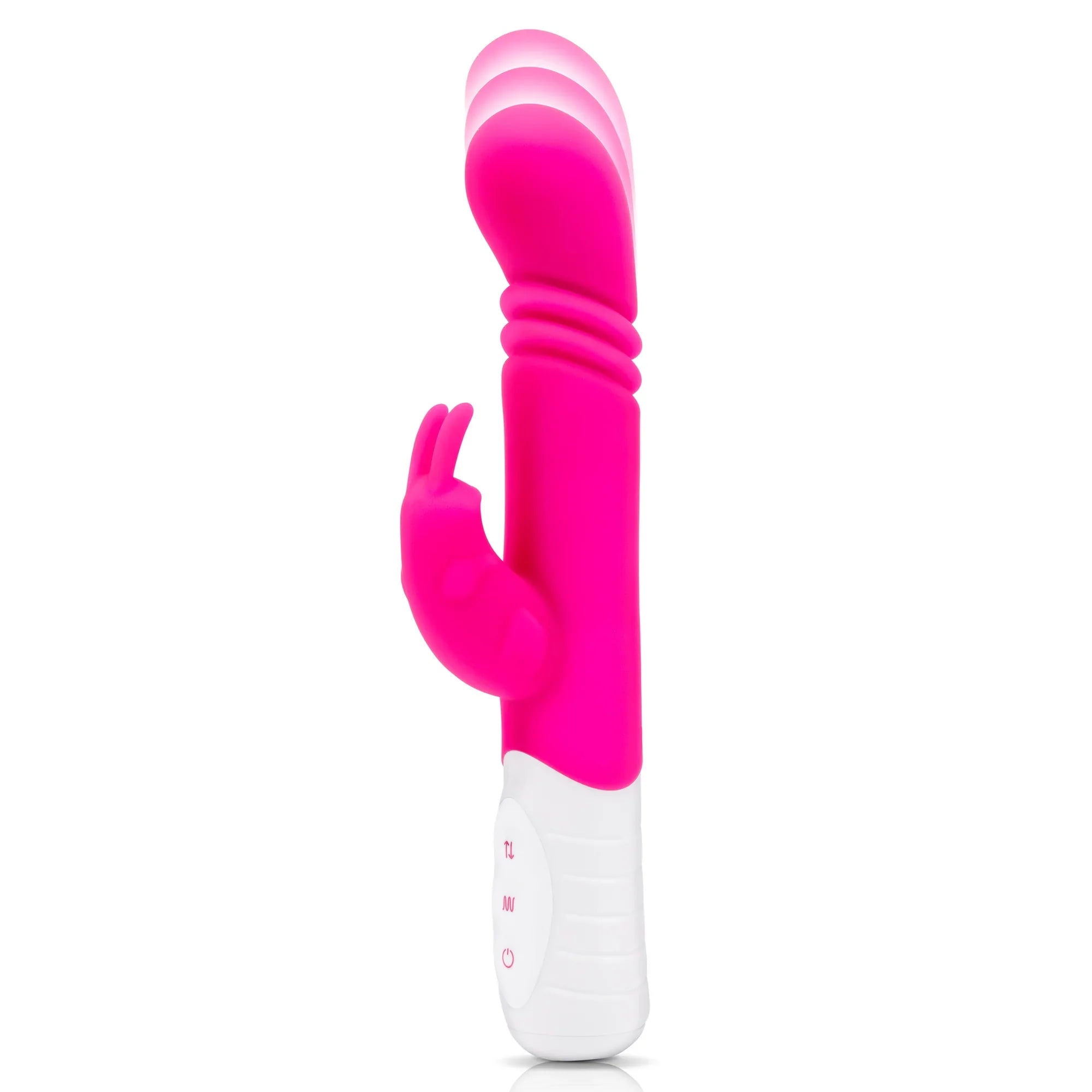 Rabbit Essentials Rechargeable Slim Shaft Thrusting G-Spot Rabbit Vibrator - Pink Main image