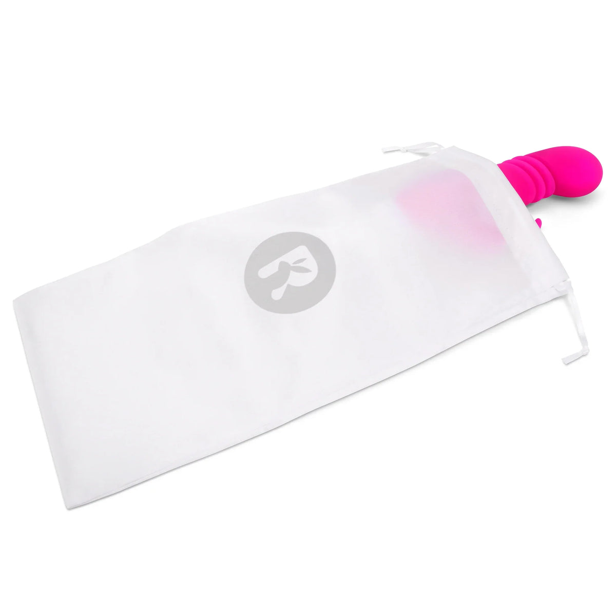 Rabbit Essentials Slim Shaft Thrusting G-Spot Rabbit Vibrator in Pink with Recharge and Satin Storage Bag > Vibrators > Ladies > Rabbit Multi