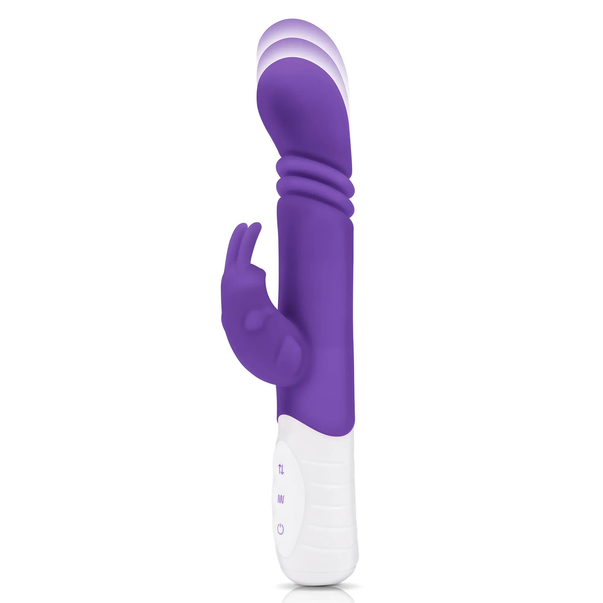 Rabbit Essentials Rechargeable Slim Shaft Thrusting G-Spot Rabbit Vibrator - Purple Main image