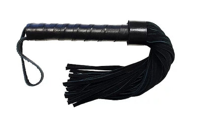 Rouge Suede Flogger with Black Leather Handle 30 Inches Long 15.5 Inches Black > Bondage Gear > Whips & Floggers