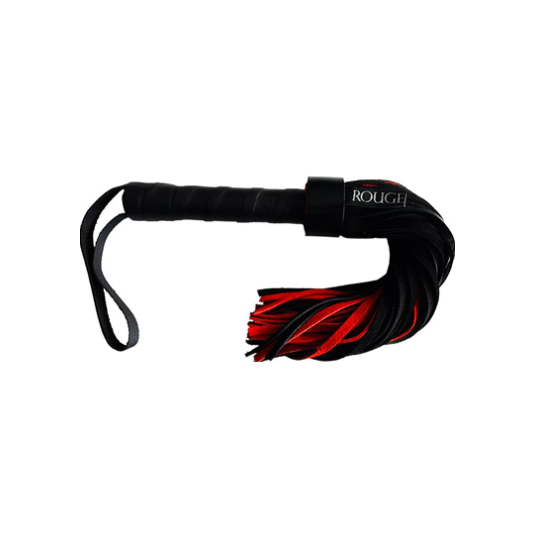 Rouge Suede Flogger Short (Black Red) – Leather Flogger Secondary image