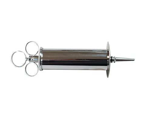 Rouge Stainless Steel Enema Syringe 100ml with Bulbous and Catheter Tips and Splash Shield Secondary image