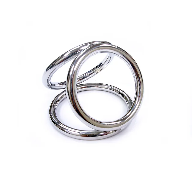 Rouge Stainless Steel Triple Cock Ring Cage Medium Package 40mm 45mm 50mm Rings Default Title Cages