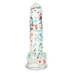Naughty Bits I Love Dick Heart-Filled Dong 6 Inch Clear with Multicolor Heart Confetti > Dildos > Realistic Dildos