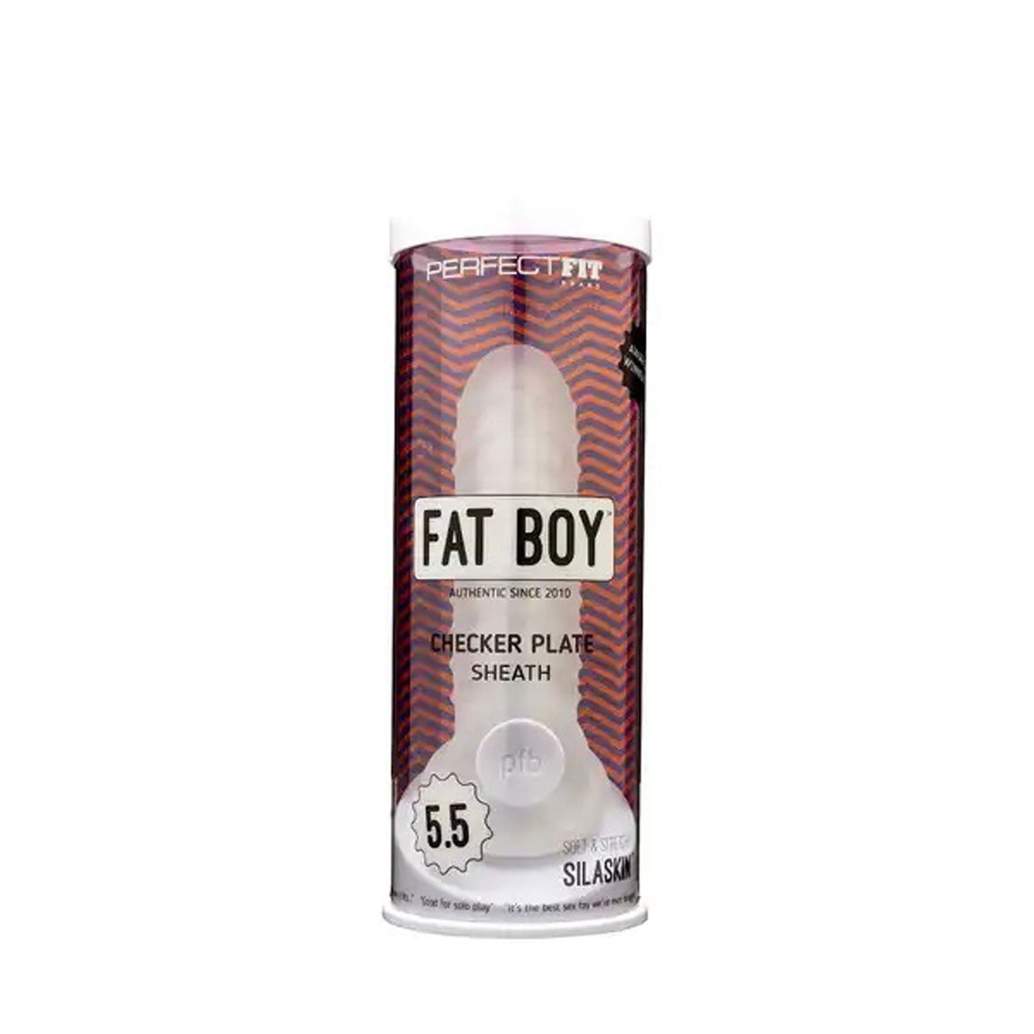Fat Boy Checker Plate Sheath 5.5in for Solo or Partnered Play Clear > Sex Toys For Men > Penis Sleeves