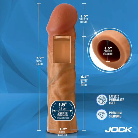 Jock Enhancers 1.5 Inch Silicone Penis Extension Sleeve Medium SLEEVES