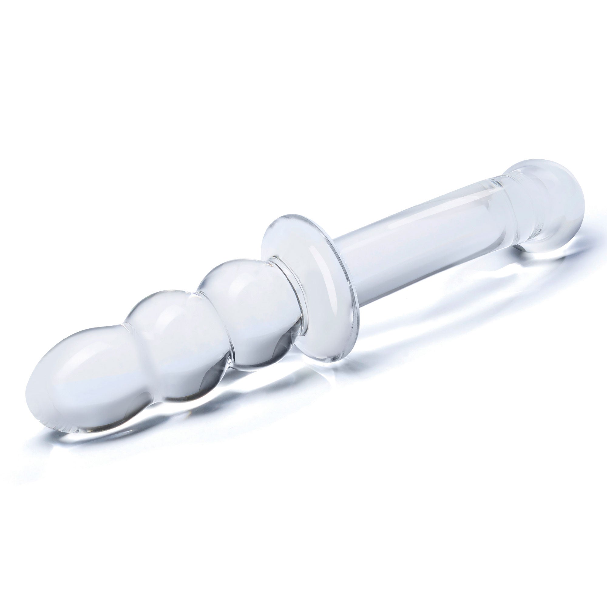 Glas 8 Inch Ribbed G-Spot Double-Ended Glass Dildo > Glass > Dildos