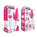 Rabbit Essentials Slim Double Penetration Rabbit Vibrator with Rotating Beads Silicone Pink > Vibrators > Ladies > Rabbit Multi