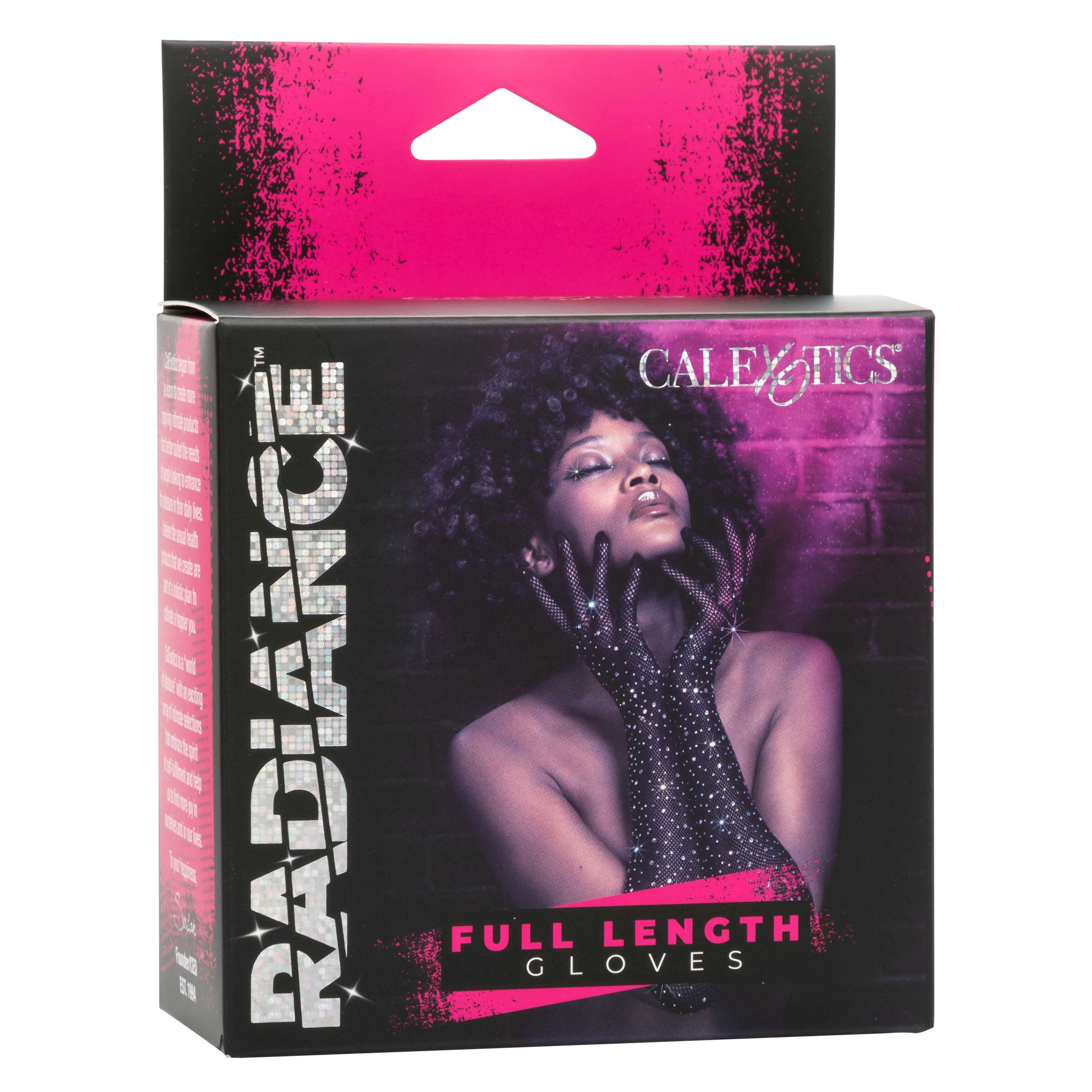 Radiance Black Full Length Mesh Gloves with Rhinestones One Size Secondary image