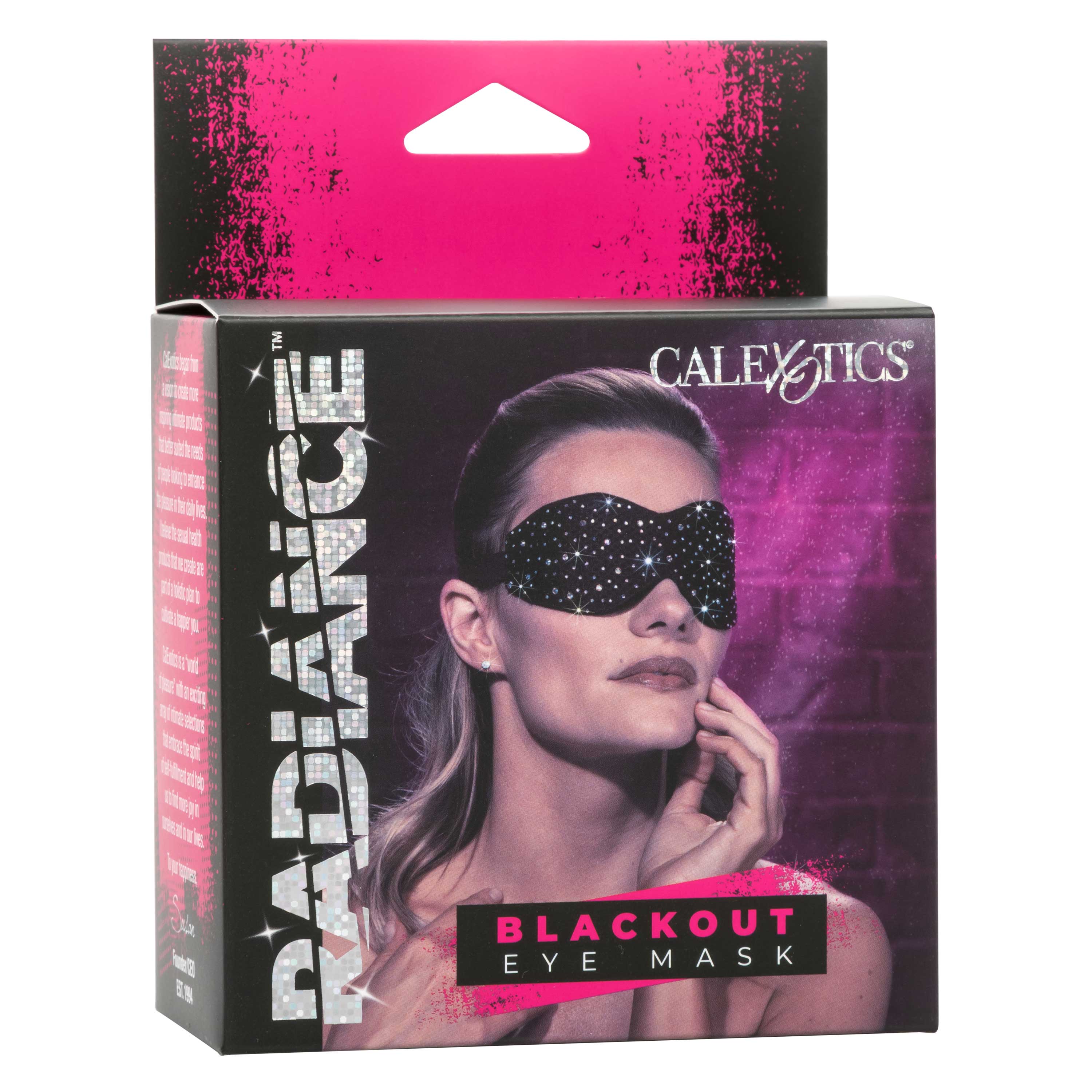Radiance Blackout Eye Mask with Black Rhinestones and Plush Lining Secondary image