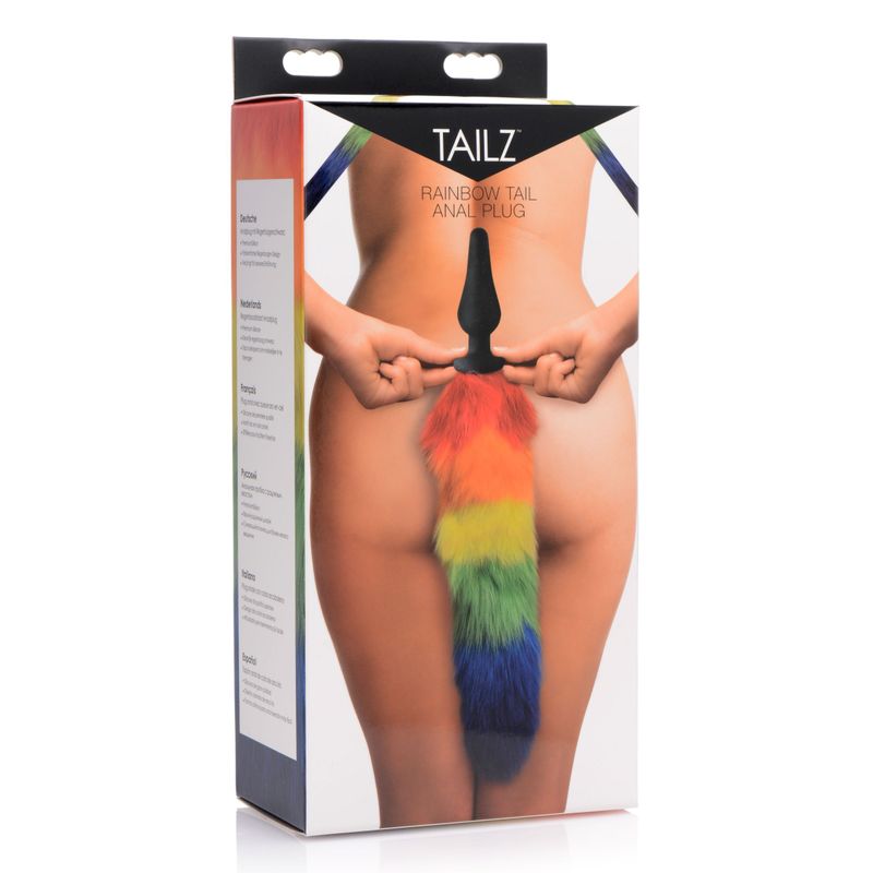 Rainbow Tail Silicone Butt Plug (17 Inch) > Anal Range > Tail Butt Plugs