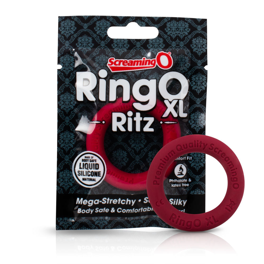 RingO Ritz XL (Black) Cockring Red XL > Cock Ring > Single
