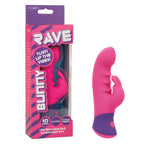 Rave Bunny Pink Silicone Dual-Action Massager with 10 Speeds Waterproof IPX7 > Vibrators > Ladies > Rabbit