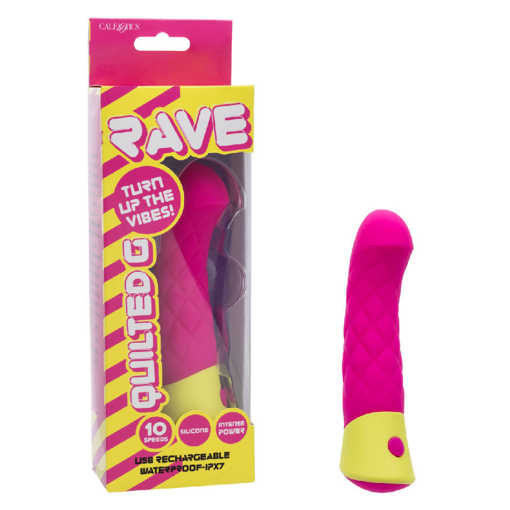 Rave Quilted G Silicone Vibrator Pink Waterproof Massager Vibrators - G Spot