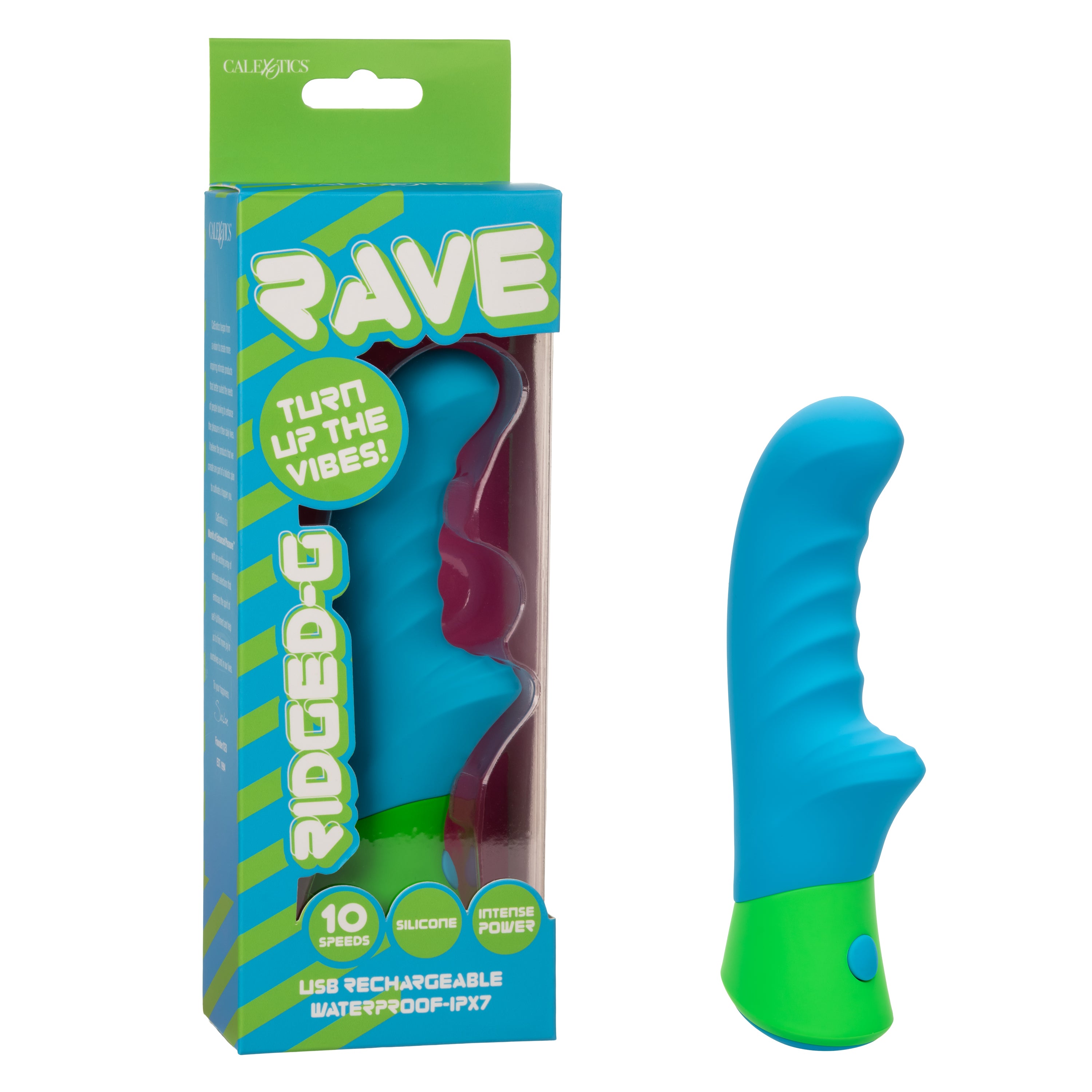 Rave Ridged G (Blue and Green) – Waterproof Rechargeable Massager Vibrators - G Spot