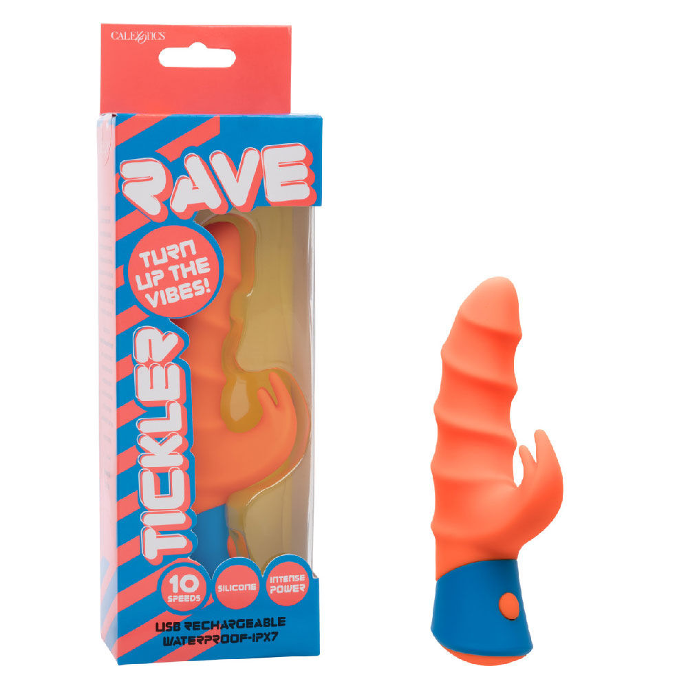 Rave Tickler Orange Silicone Dual Massager – Vibrant Design Intimate Massager Secondary image