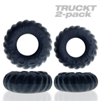 Oxballs Truckt 2 Piece (Night Black) – Silicone Cockring Set Black > Cock Ring > Sets