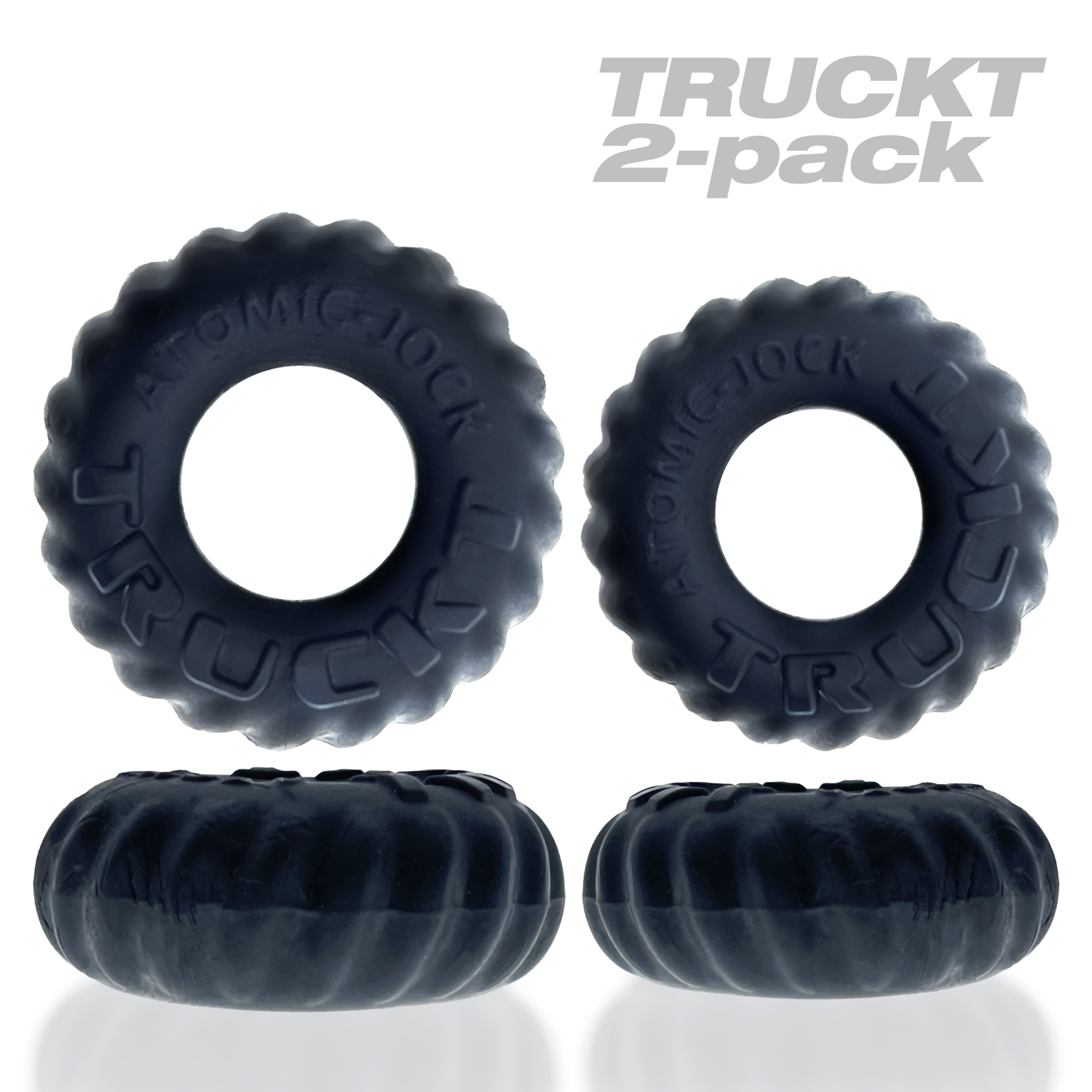 Oxballs Truckt 2 Piece (Night Black) – Silicone Cockring Set Black > Cock Ring > Sets
