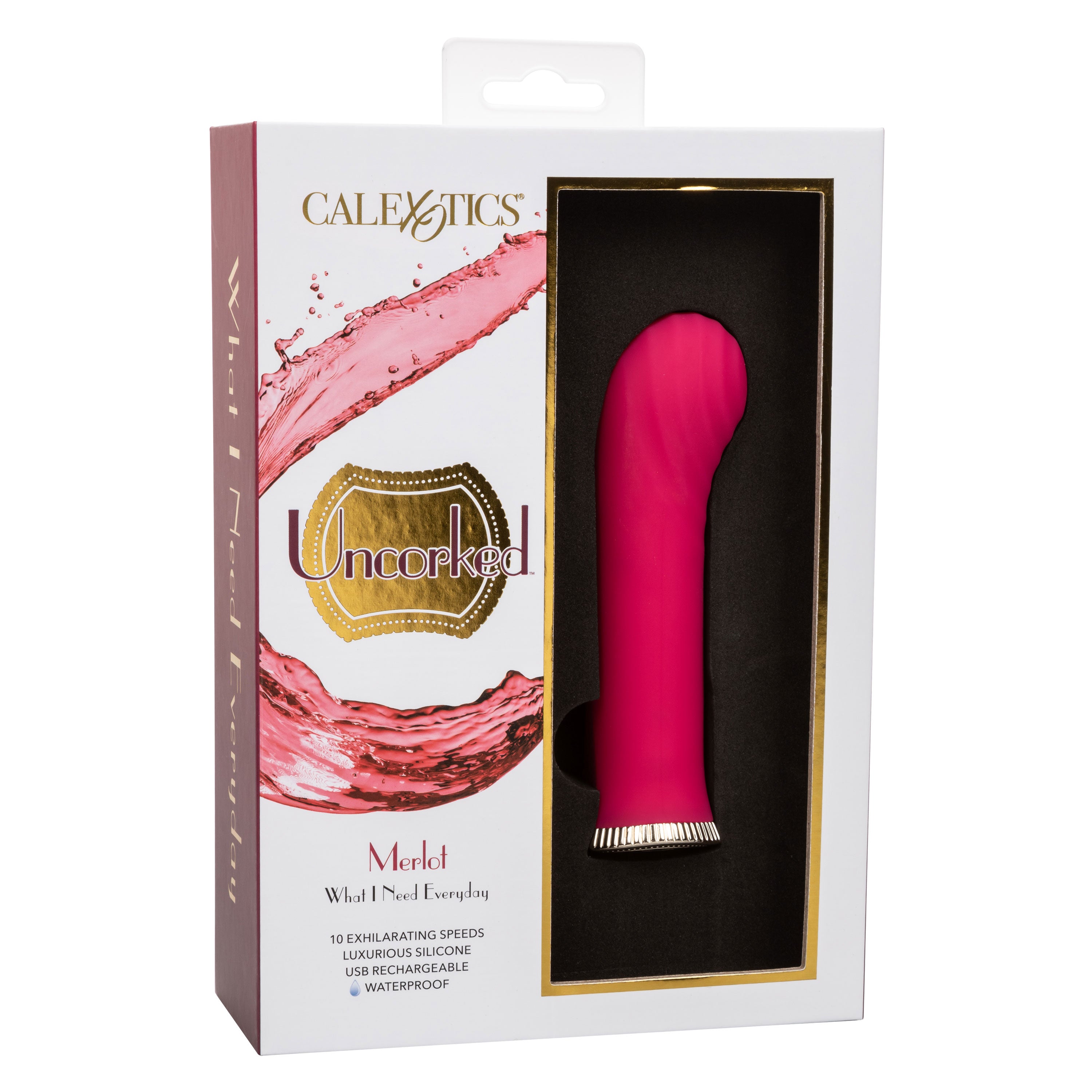 Uncorked Merlot Mini Massager Vibrator in Pink with 10 Speeds and 3-Inch Silicone Personal Vibrator Pink > Vibrators > Mini Vibrators