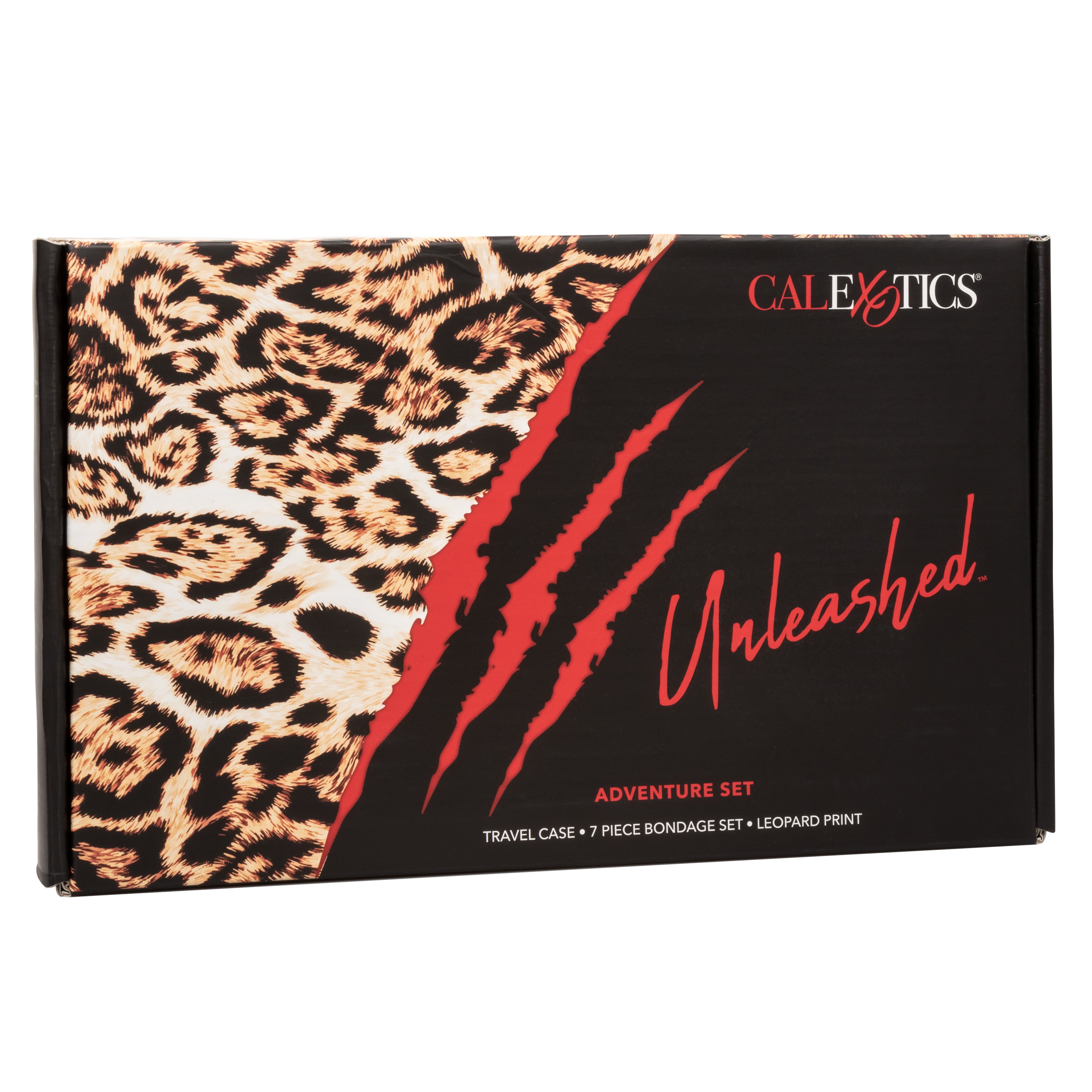 Unleashed Adventure Set 7-Piece Animal Print Faux Leather BDSM Kit with Travel Case Animal Print > Bondage Gear > Bondage Kits