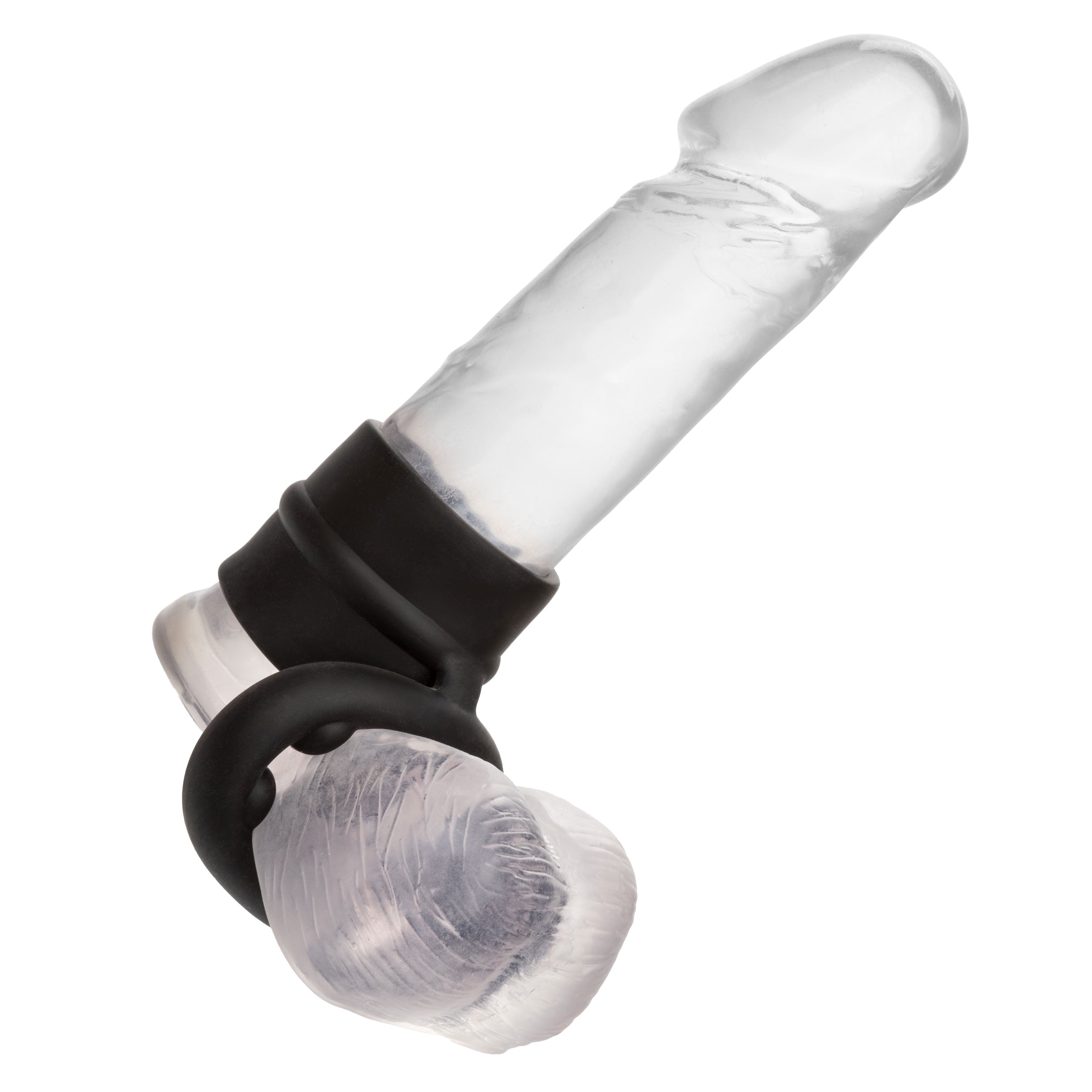 Alpha Liquid Silicone Dual Magnum Ring Black Stretchy Comfortable Size > Cock Ring > Sling