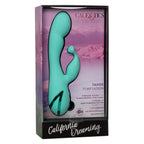 California Dreaming Tahoe Temptation Silicone Massager in Aqua Blue with Dual Vibration and Pinpoint Teaser > Vibrators > Ladies > Rabbit