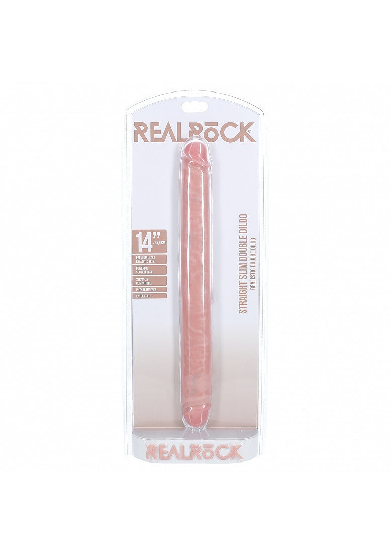 RealRock 14 Inch Slim Double Ended Dong Pink > Dildos > Double Dildos Main image