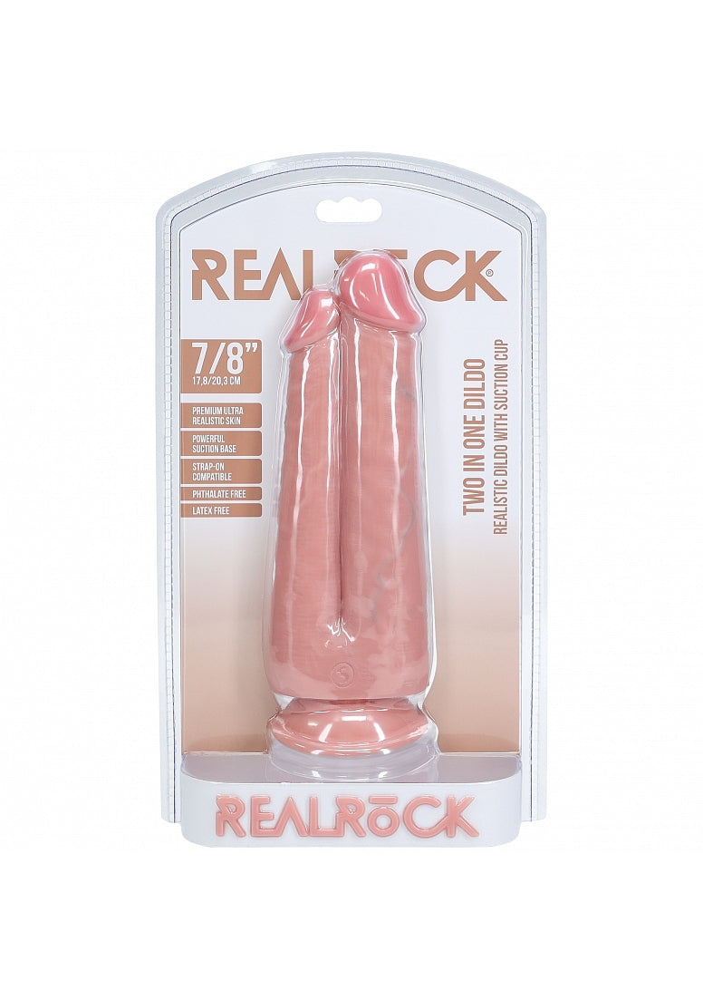 RealRock 7 Inch and 8 Inch Two in One Realistic Dildo with Suction Cup Pink > Dildos > Double Dildos Main image