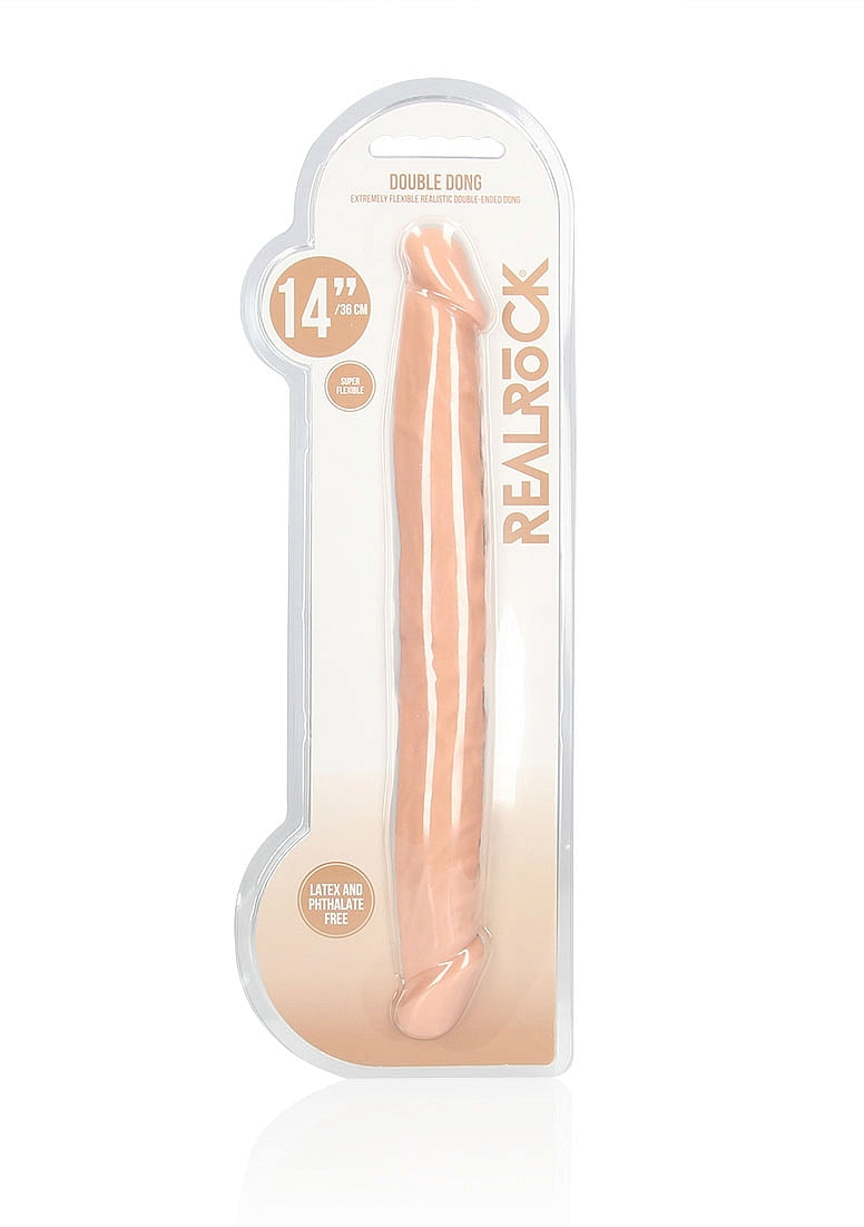 RealRock Double Dong 14 Inch Flesh Phthalate-Free Soft TPE Double Dongs
