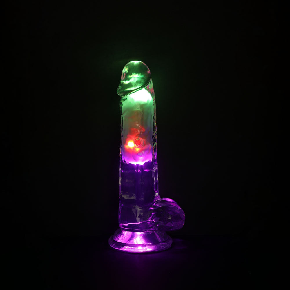 Realrock 7 Inch Clear LED Vibrating Dong with Remote Control Secondary image