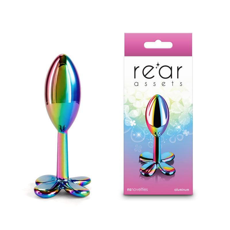 Rear Assets Clover 9.2 cm Multicoloured Metallic Butt Plug > Anal Range > Butt Plugs