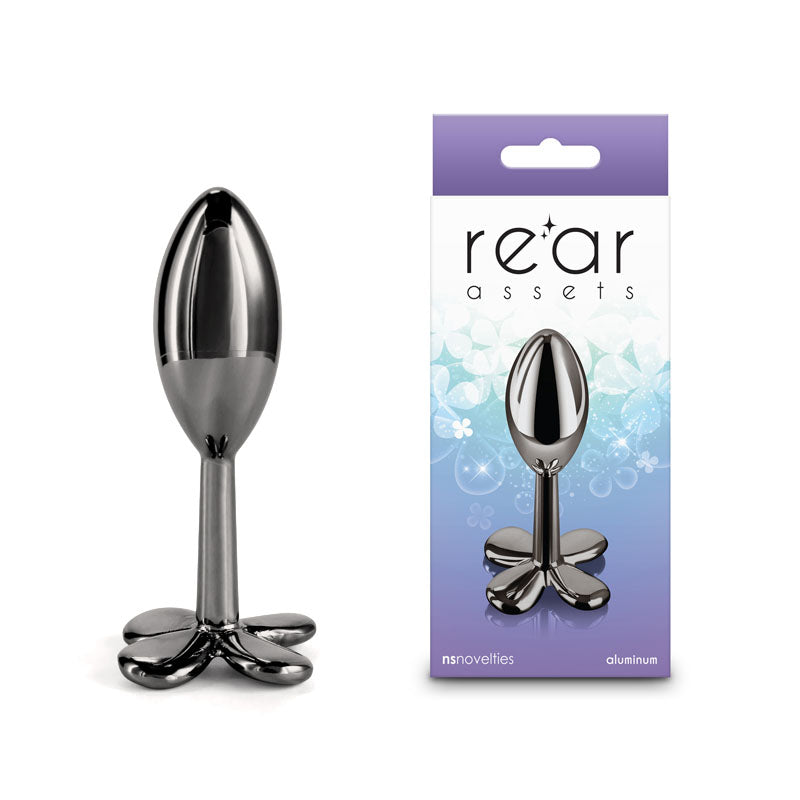 Rear Assets Clover Gunmetal 9.2 cm Metallic Butt Plug > Anal Range > Butt Plugs Main image