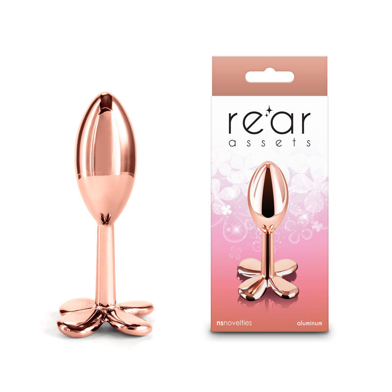 Rear Assets Clover Metallic Butt Plug 9.2 cm Rose Gold Secondary image