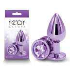 Rear Assets Round Gem Metal Butt Plug – Anal Plug with Jewel Base (Small, Medium) Purple > Anal Range > Jewel Butt Plugs