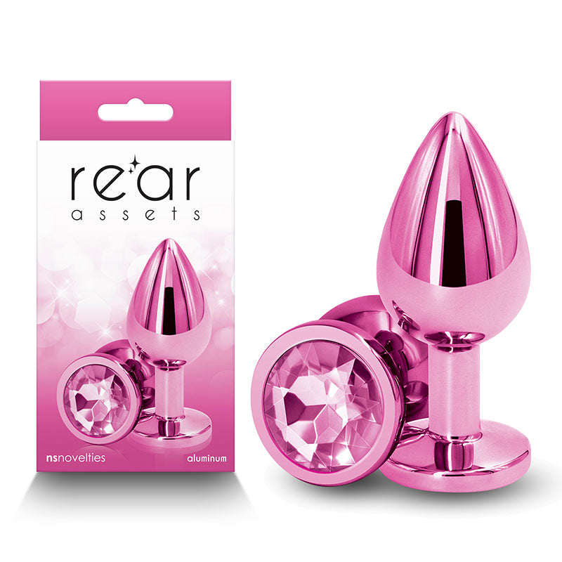 Rear Assets Medium Pink 8.2 cm Metal Butt Plug with Gem Base > Anal Range > Jewel Butt Plugs Main image