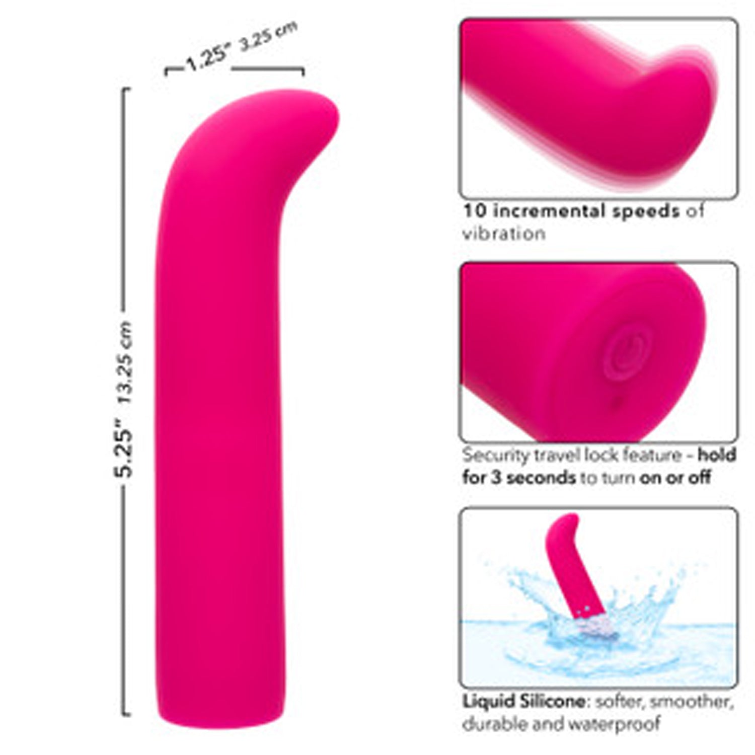 Classic Chic Mini G Liquid Silicone Pink Vibrating Massager > Sex Toys For Ladies > G-Spot Vibrators