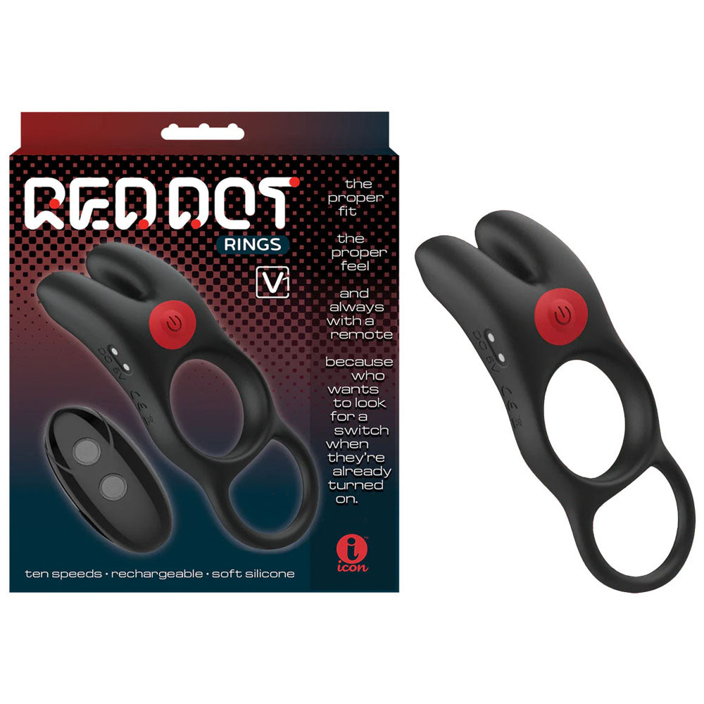 Red Dot Rings V1 Vibrating Cock Ring with Remote Secondary image