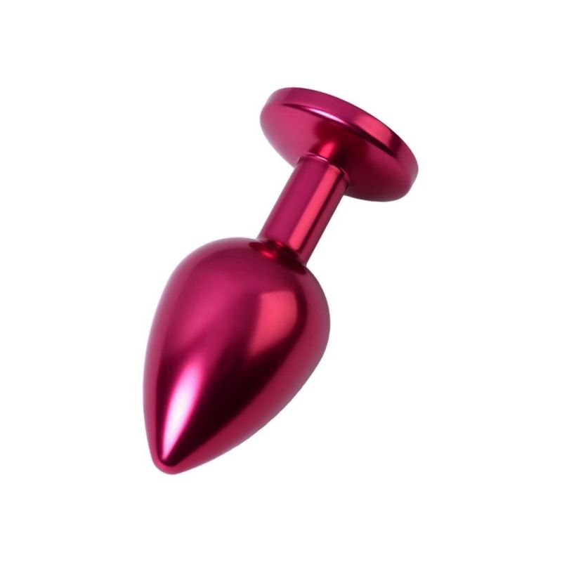 Red Metal Anal Plug with Black Crystal Medium (3.2 inch) > Anal Range > Jewel Butt Plugs
