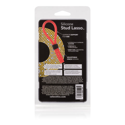 Silicone Stud Lasso Red Adjustable Erection Enhancer 5 Inch Flexible Stretchy Loop COCK RINGS
