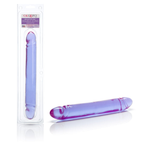 Reflective Gel 12 Inch Smooth Double Dong in Purple Double Dongs