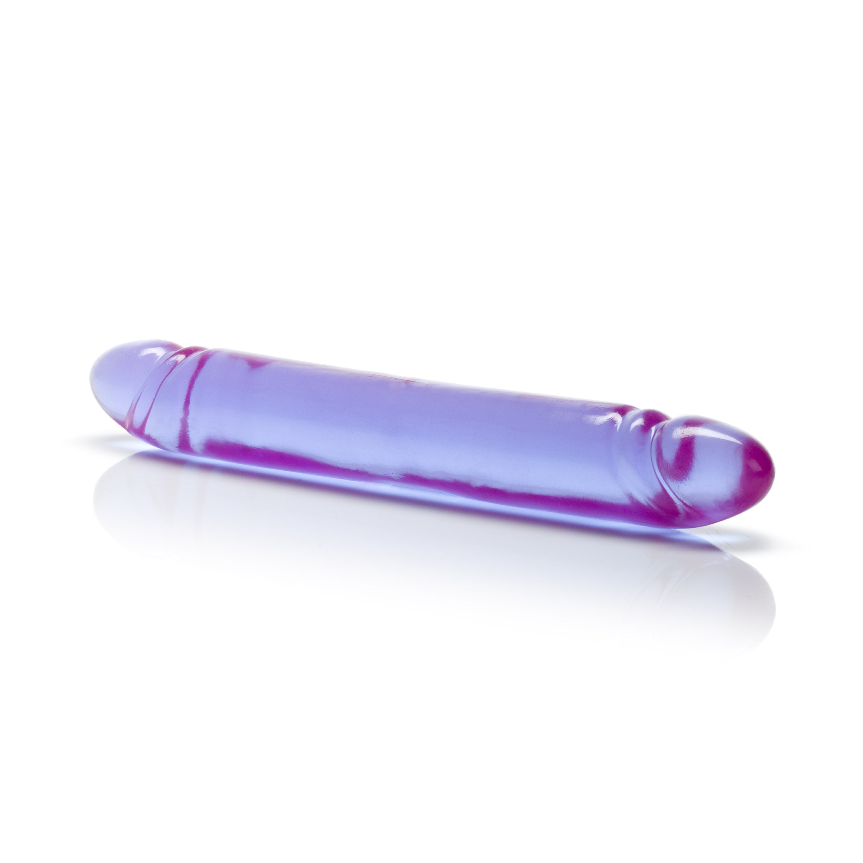 Reflective Gel 12 Inch Smooth Double Dong in Purple Double Dongs