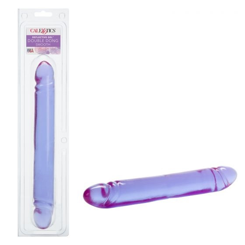 Reflective Gel 12 Inch Smooth Double Dong in Purple Double Dongs