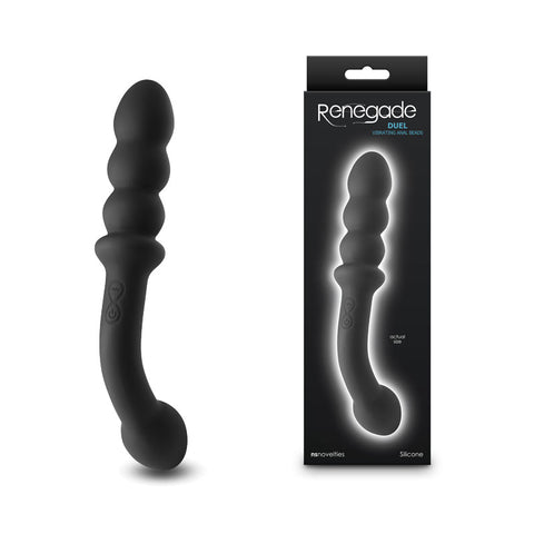 Renegade Duel - Dual Ended Massager 21.4 cm Silicone Black > Anal Range > Anal Beads