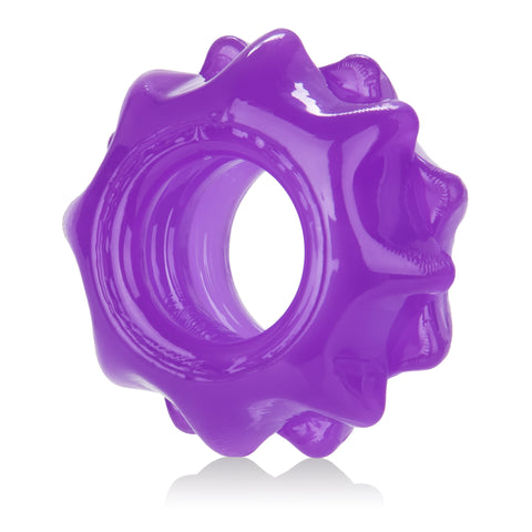 Reversible Ring Set Purple 3-Piece Stretchy Erection Enhancers with Textured Ridges and Grooves COCK RING Set