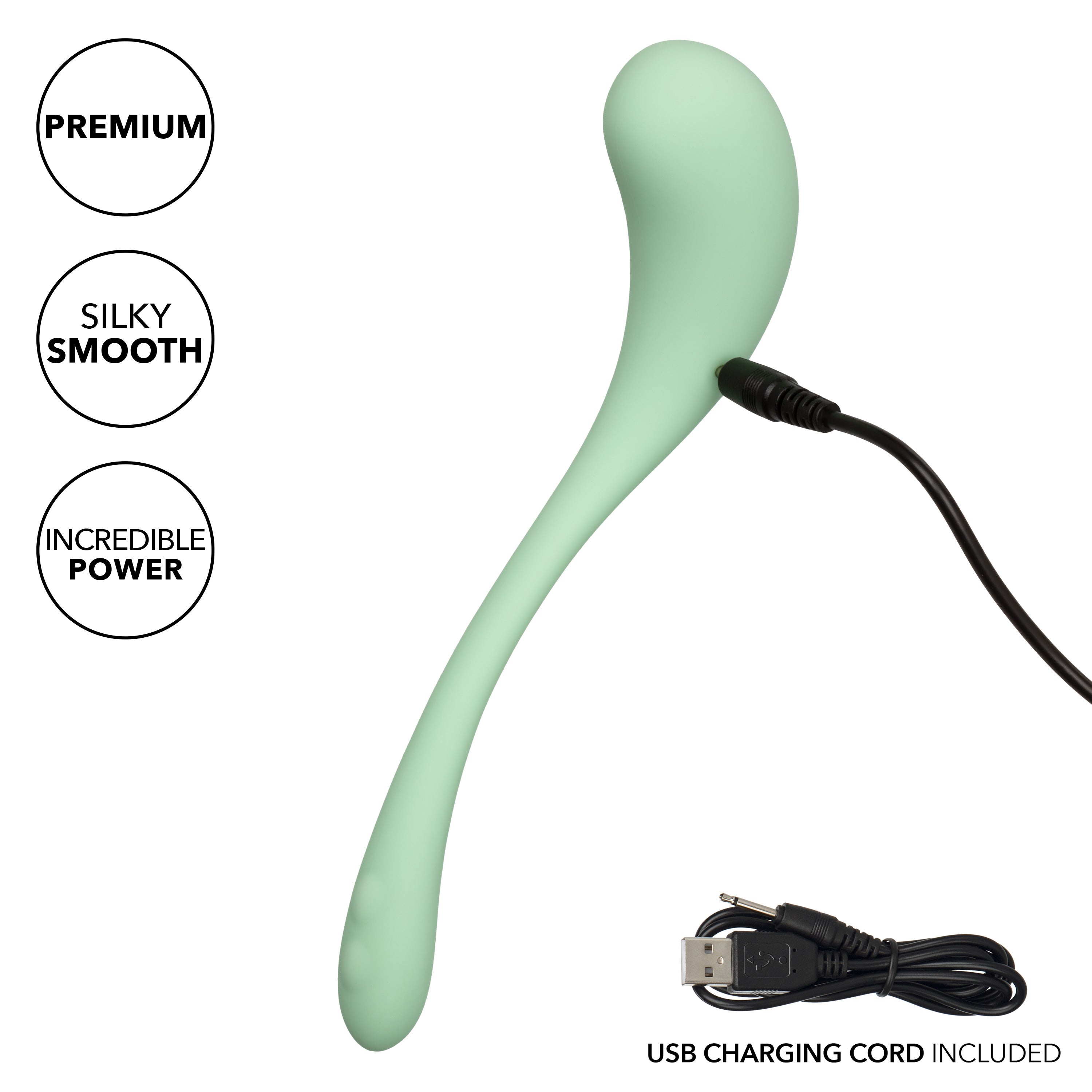 Elle Liquid Silicone Wand Vibrator in Mint Green with 10 Vibration Functions and Rechargeable > Vibrators > Standard Vibrators