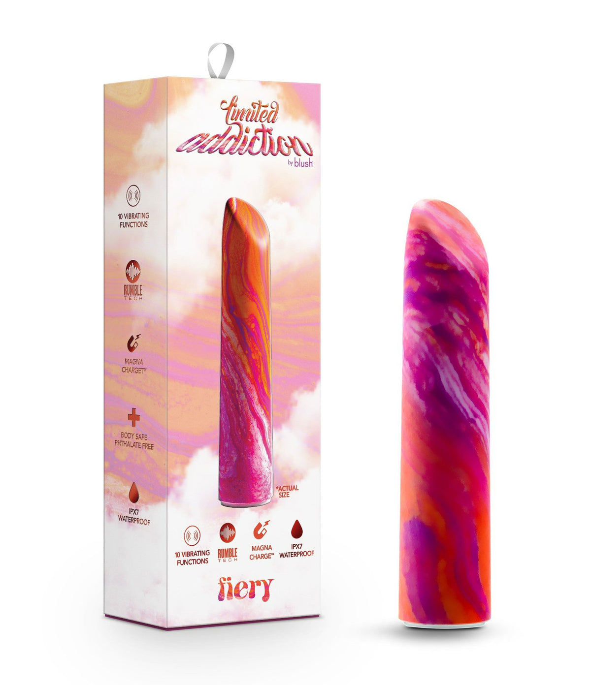 Limited Addiction Fiery Power Vibe Coral Mini Vibrator with Rumble Tech > Vibrators > Mini Vibrators