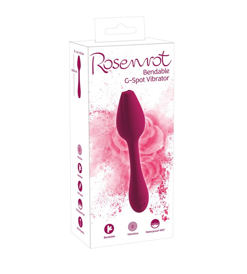 Rose Bendable G-Spot Vibrator in Pink, 7 Inches > Sex Toys For Ladies > G-Spot Vibrators